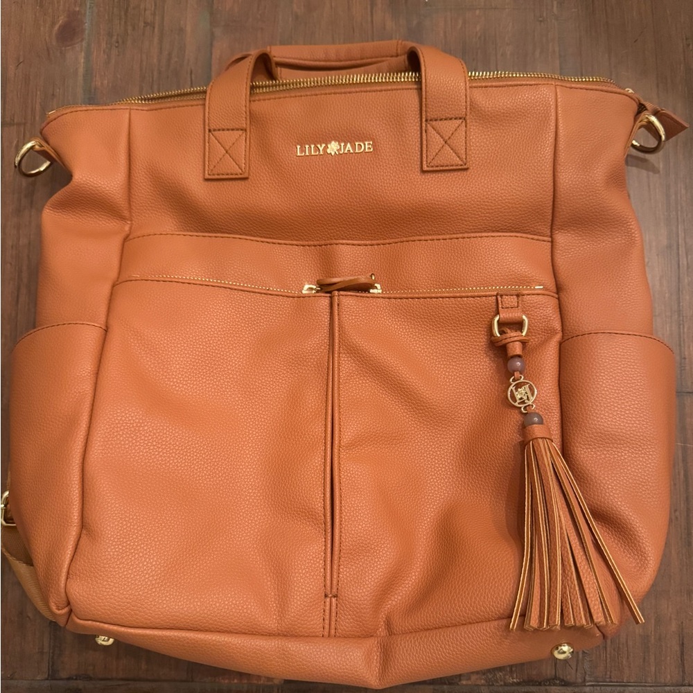 Lily Jade Tan Baby Bag Diaper Backpack Caroline Convertible Tote
